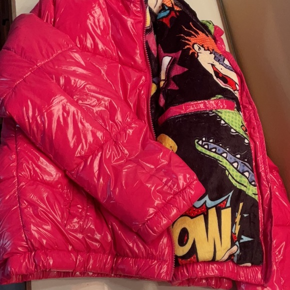 Members Only Nickelodeon Shiny Fuchsia Puffer Jacket NWT    FREE SHIPPING! - Picture 12 of 15